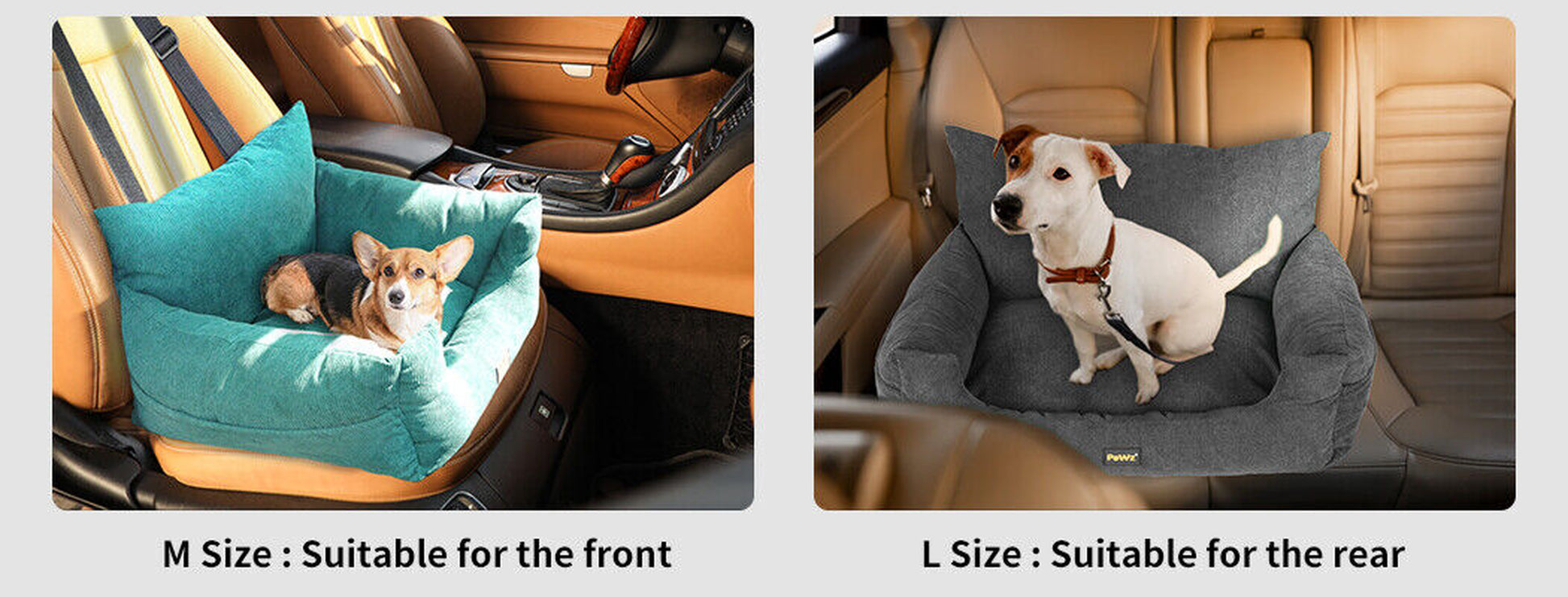 Pawz Dog Car Booster Seat Belt Pet Protector Portable Travel Bed Basket Washable