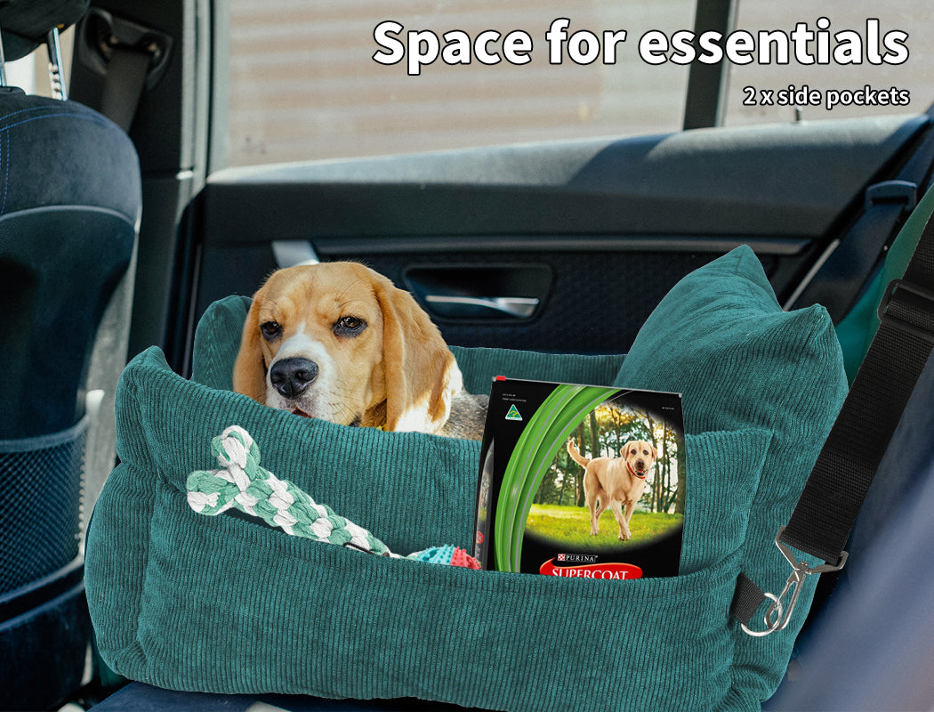 Pawz Dog Car Booster Seat Belt Pet Protector Portable Travel Bed Basket Washable