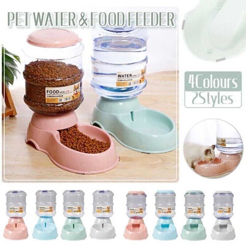 Pet Water & Food Dispenser – 3.8L Automatic Feeder Bowl for Dogs & Cats