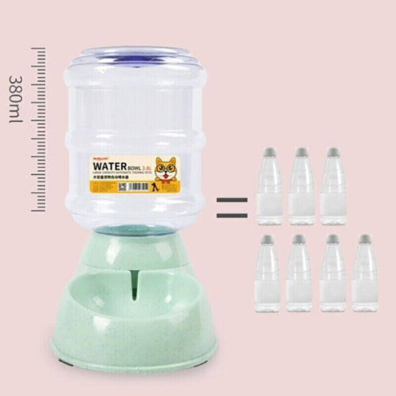 Pet Water & Food Dispenser – 3.8L Automatic Feeder Bowl for Dogs & Cats