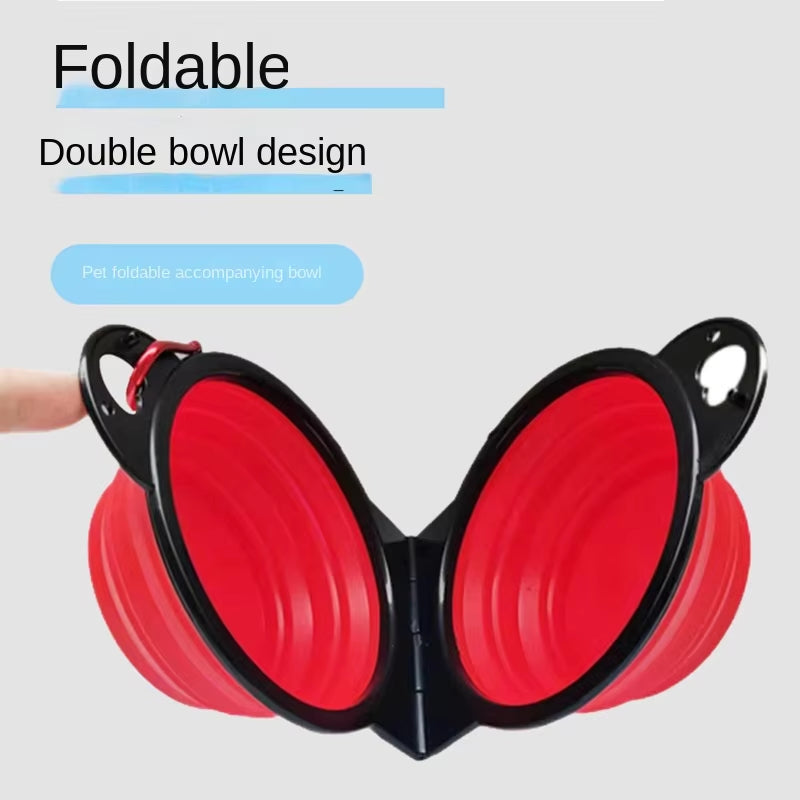 2-in-1 Foldable Pet Bowl – Portable Dual Feeding & Drinking Bowl for Dogs & Cats