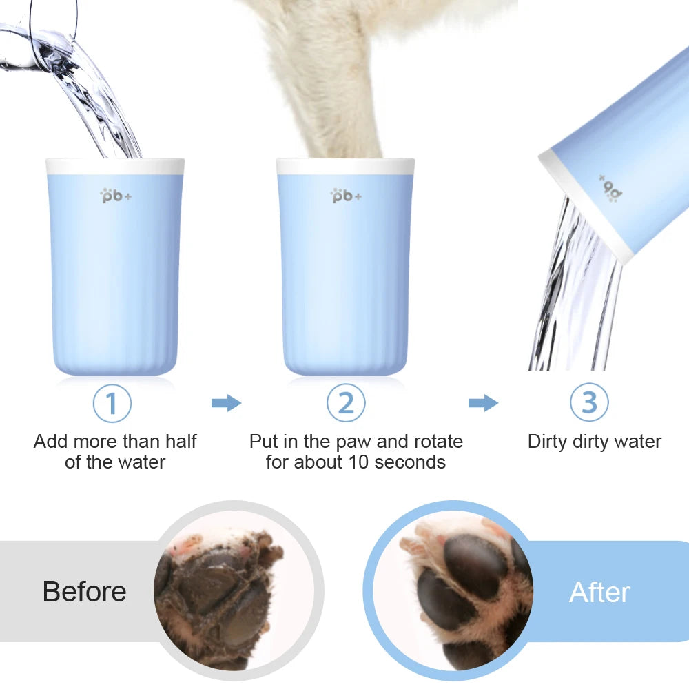 Dog Paw Cleaner Cup – Soft Silicone Brush for Quick & Easy Paw Washing