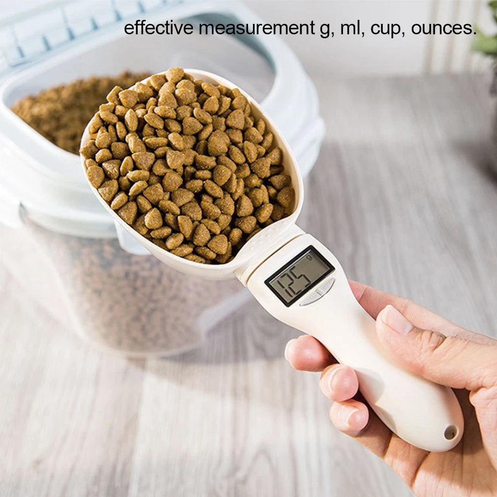 Digital Pet Food Scoop with LED Display – Electronic Measuring Cup Scale