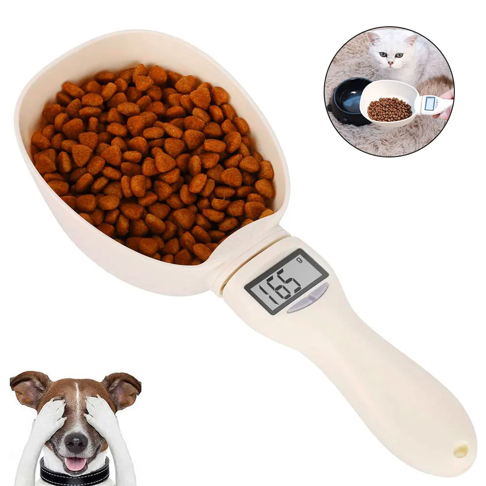 Digital Pet Food Scoop with LED Display – Electronic Measuring Cup Scale